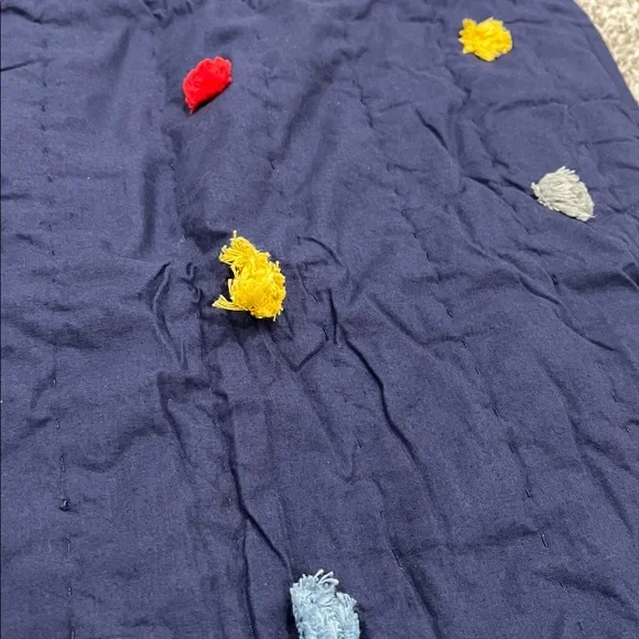 NWT Set of 2 Pottery Barn Kids Reese Pom Pom Quilted Shams European Square